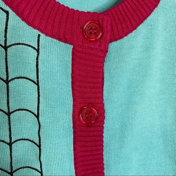 Marvel Spider Gwen Vintage Knit Crop Cardigan Medium Fandom Comic - Picture 6 of 10